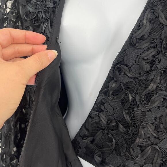 Vintage 80s Patra Soutache Lace Womens Blazer 11/12 Bow Holiday Glam Whimsigoth - Picture 7 of 13